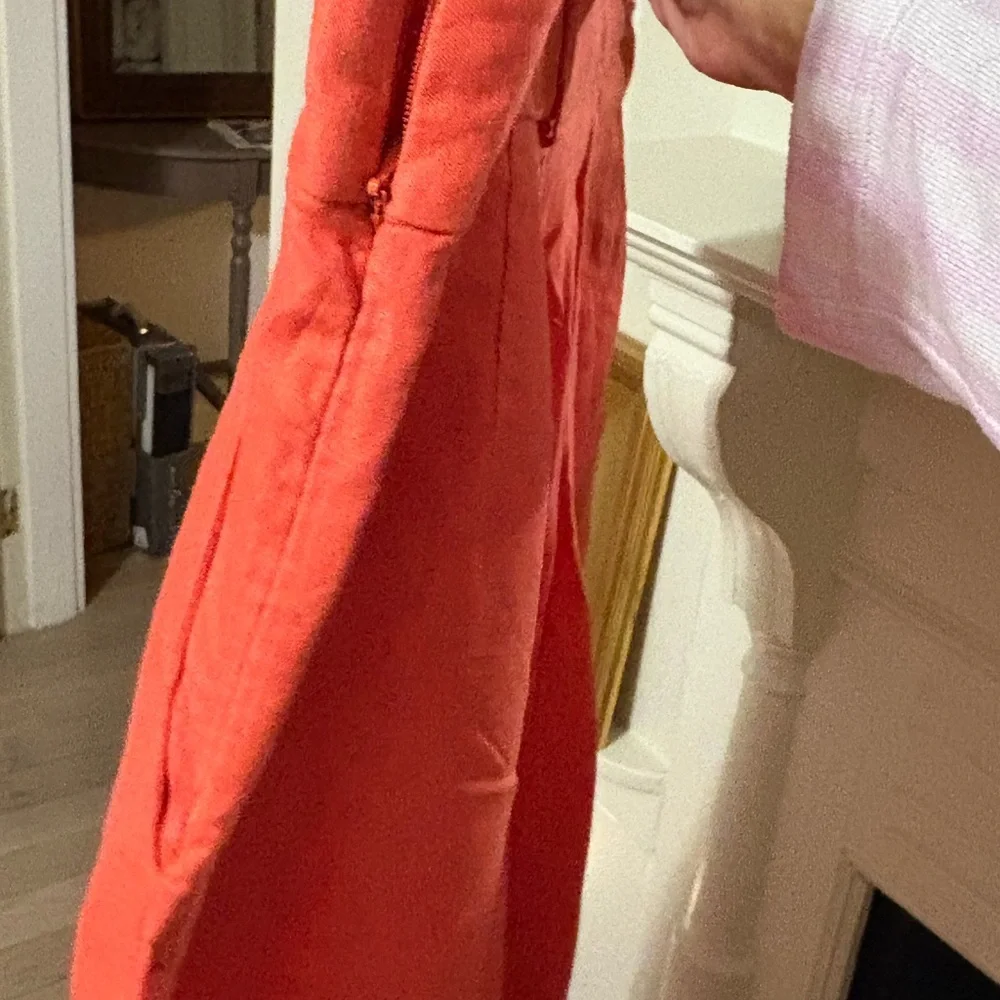 Banana Republic Coral Linen Wide-Leg Pants